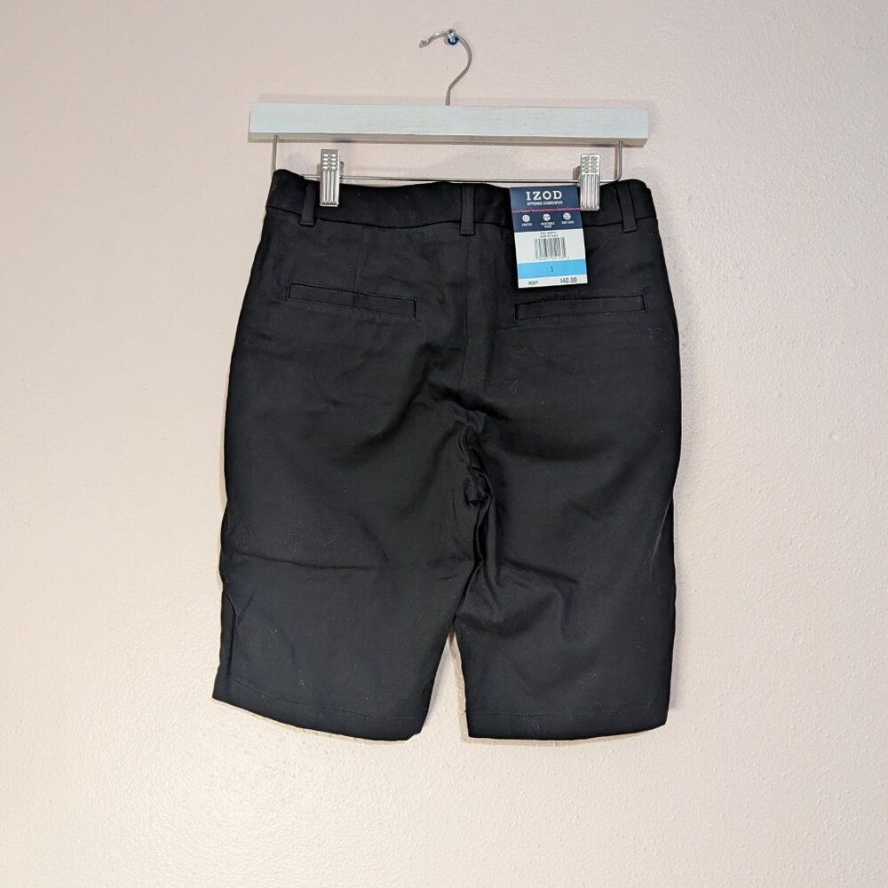 IZOD Bermuda Shorts Women’s Size 5 Black Chino Skinny Slim Fit Stretch - Picture 3 of 9